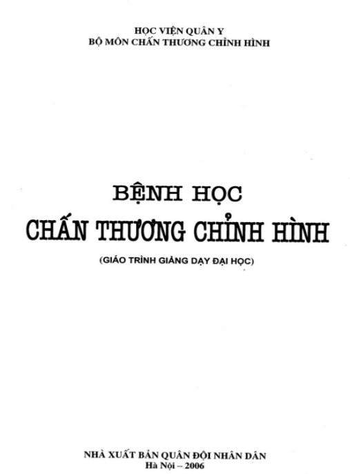 Bệnh Học Chẩn Thương Chỉnh Hình