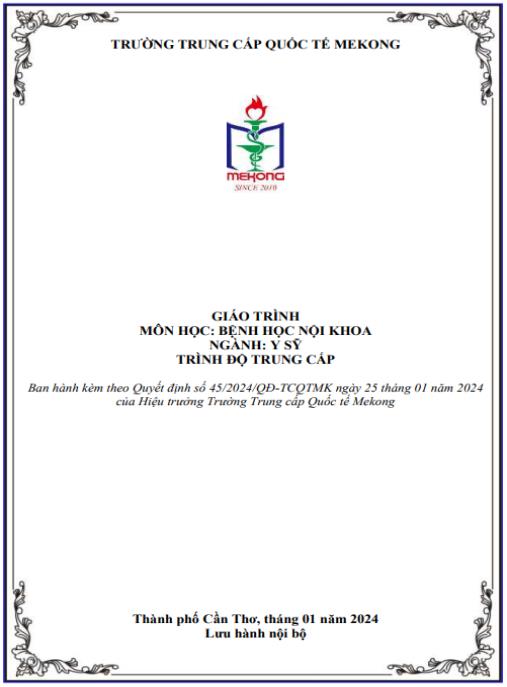 Giáo trình Bệnh học nội khoa