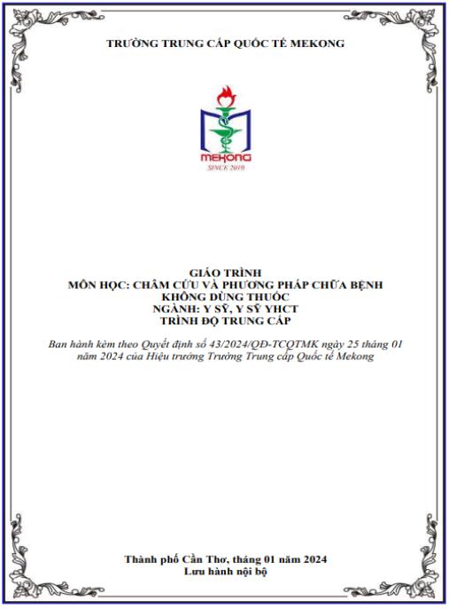 Giáo trình Châm cứu và phương pháp chữa bệnh không dùng thuốc