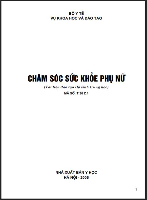 Giáo trình Chăm sóc sức khỏe phụ nữ – Phần 1