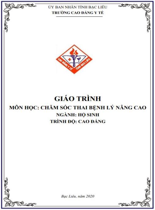 Giáo trình Chăm sóc thai bệnh lý nâng cao