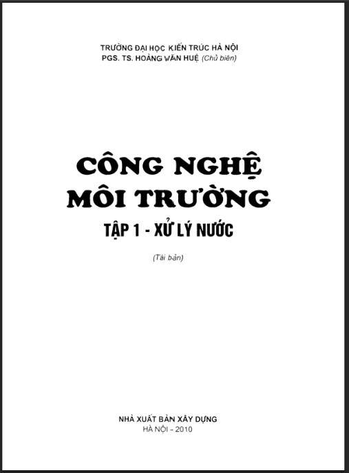Giáo trình Công nghệ môi trường (Tập 1 – Xử lý nước) – Phần 2