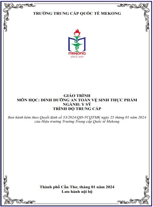 Giáo trình Dinh dưỡng an toàn vệ sinh thực phẩm