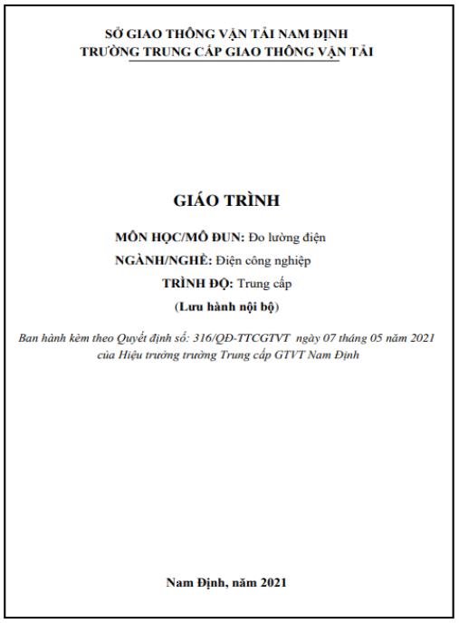 Giáo trình Đo lường điện