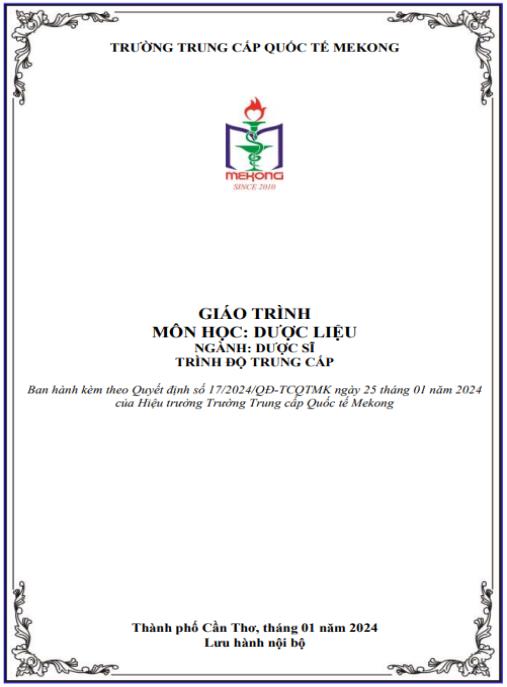 Giáo trình Dược liệu