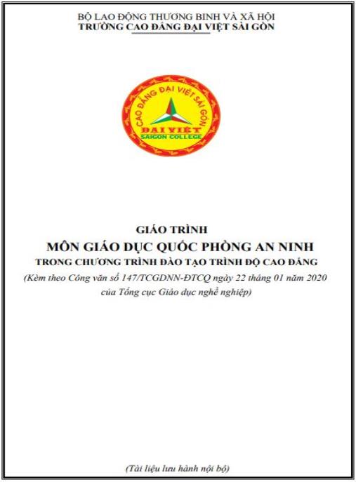 Giáo trình Giáo dục Quốc phòng an ninh