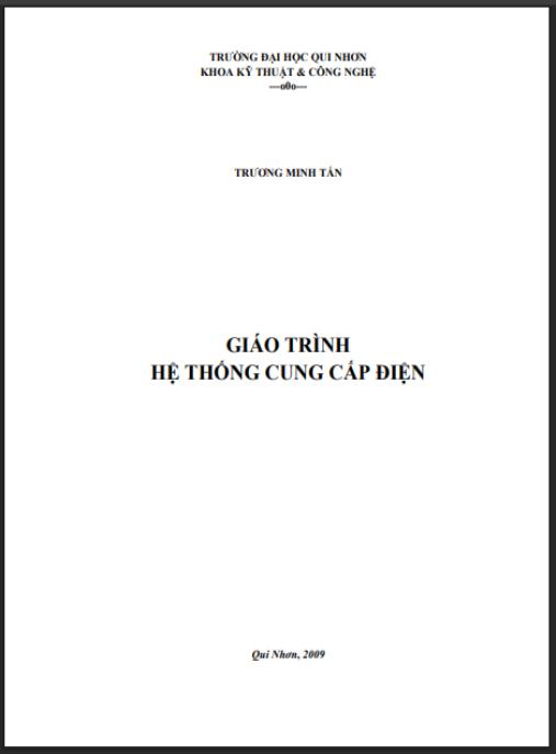 Giáo trình Hệ thống cung cấp điện
