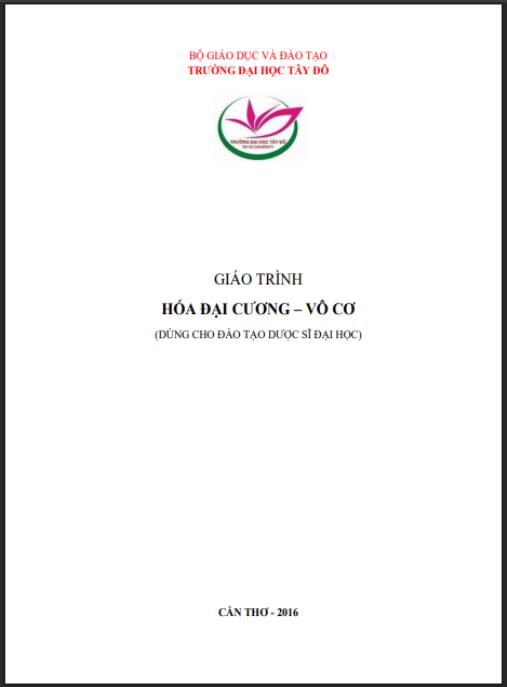Giáo trình Hóa đại cương – vô cơ (Dùng cho đào tạo dược sĩ đại học)