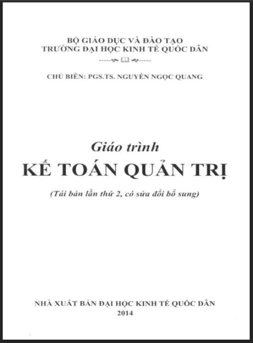 Giáo trình Kế toán quản trị (Tái bản lần thứ 2) Phần 1