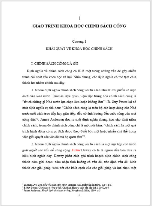 Giáo trình Khoa học chính sách công