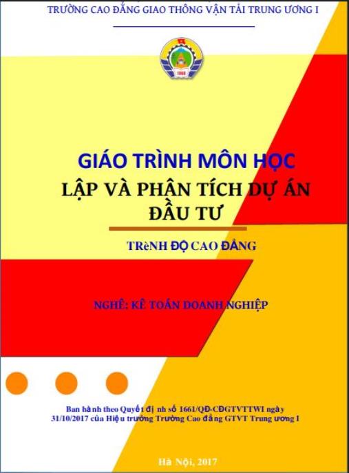 Giáo trình Lập và phân tích dự án đầu tư