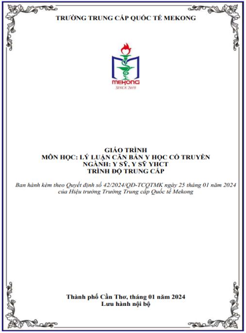 Giáo trình Lý luận căn bản Y học cổ truyền