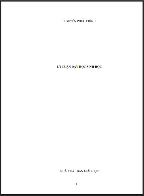 Giáo trình Lý luận dạy học sinh học Chương 1