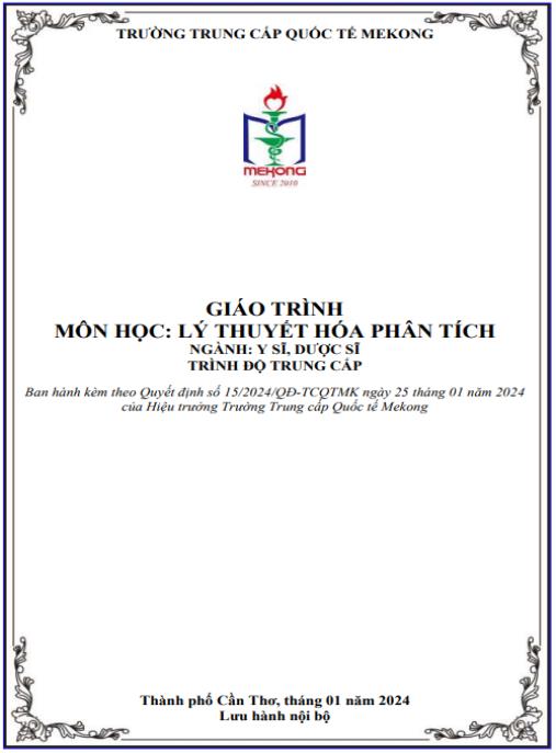 Giáo trình Lý thuyết hóa phân tích