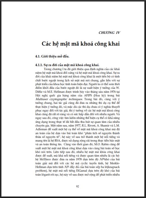 Giáo trình Lý thuyết mật mã và an toàn thông tin Phần 2