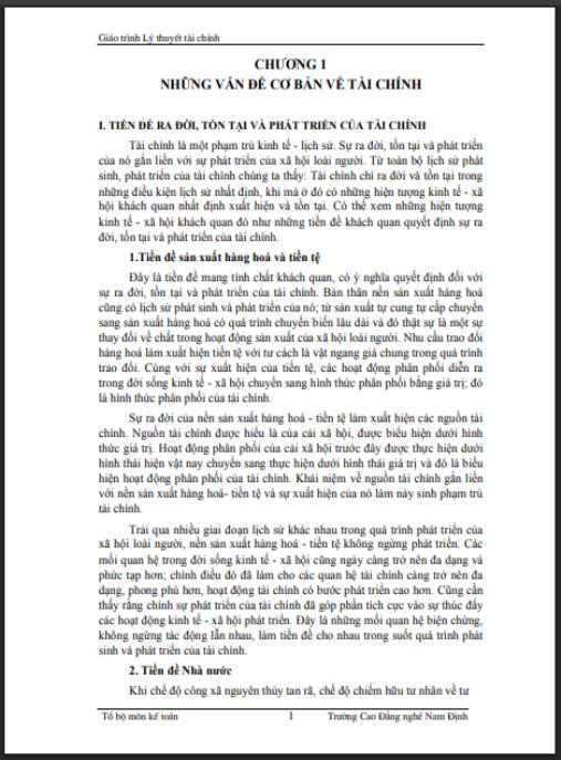 Giáo trình Lý thuyết tài chính Phần 1