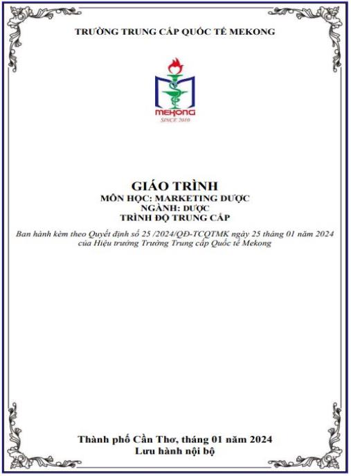 Giáo trình Marketing dược