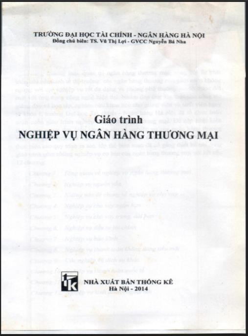 Giáo trình Nghiệp vụ ngân hàng thương mại Phần 1
