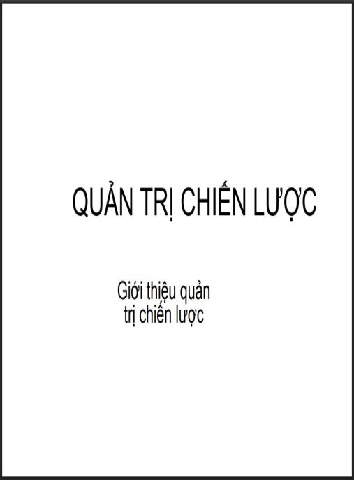 Giáo trình Quản trị chiến lược