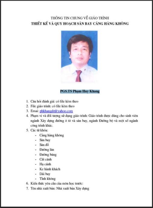 Giáo trình Thiết Kế Và Quy Hoạch Sân Bay Cảng Hàng Không