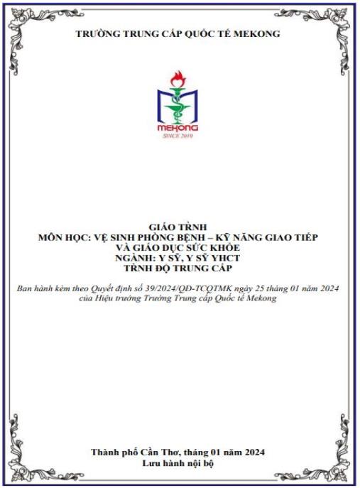 Giáo trình Vệ sinh phòng bệnh – kỹ năng giao tiếp và giáo dục sức khỏe