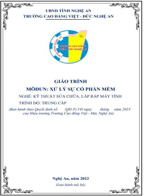 Giáo trình Xử lý sự cố phần mềm