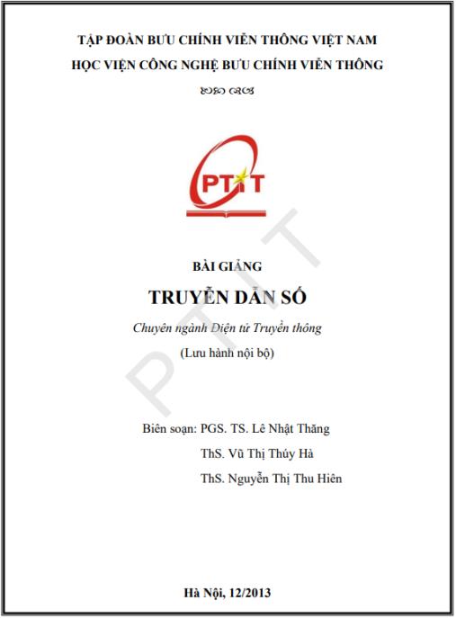 Giáo trình bài giảng Truyền dẫn số