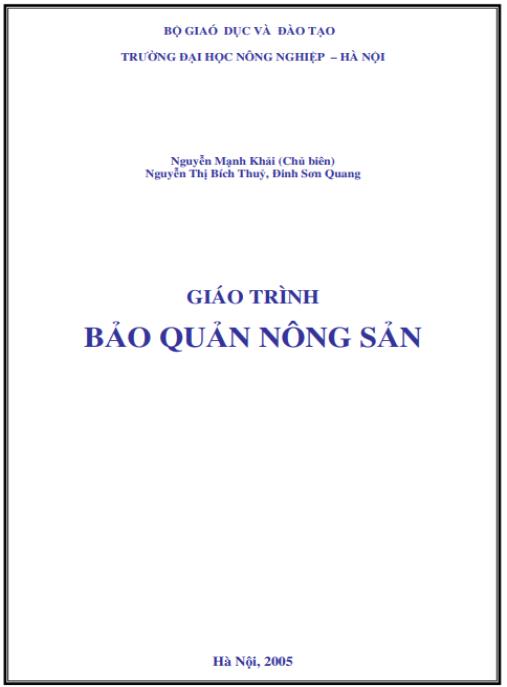 Giáo trình bảo quản nông sản