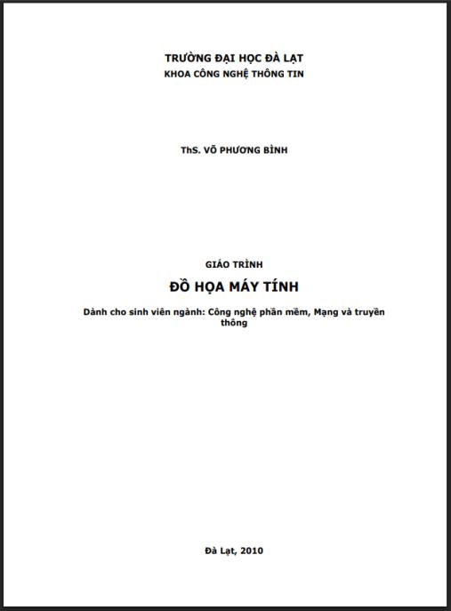 Giáo trình đồ họa máy tính