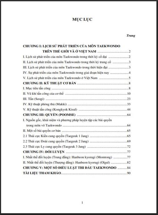 Giáo trình môn Taewondo
