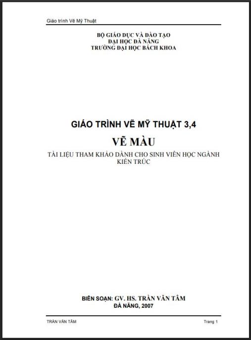 Giáo trình môn Vẽ Mỹ Thuật 3,4 vẽ màu
