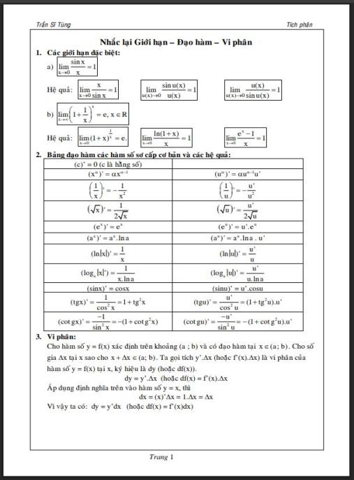 Giáo trình tích phân