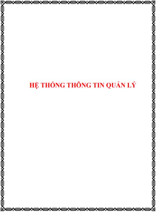 Giáo trình tổng quan hệ thống thông tin quản lý
