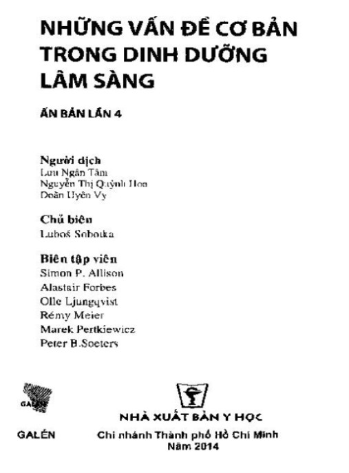 Những Vấn Đề Cơ Bản Trong Dinh Dưỡng Lâm Sàng