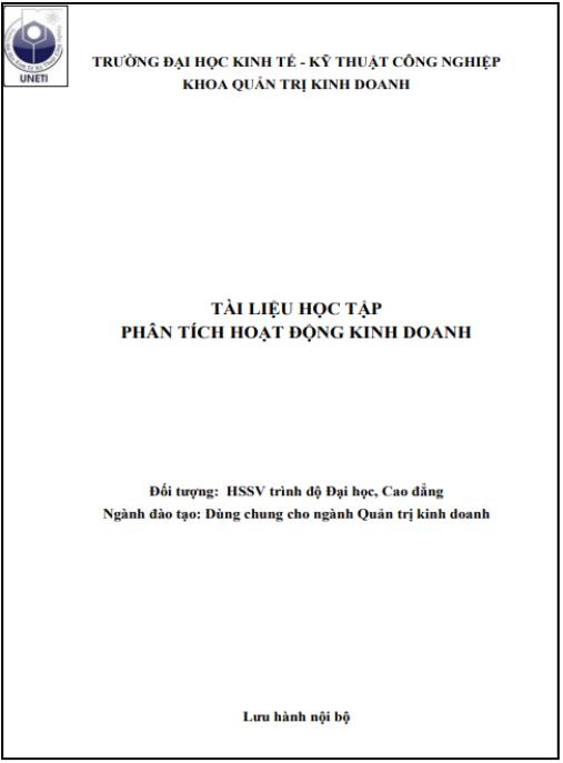 Phân tích hoạt động kinh doanh