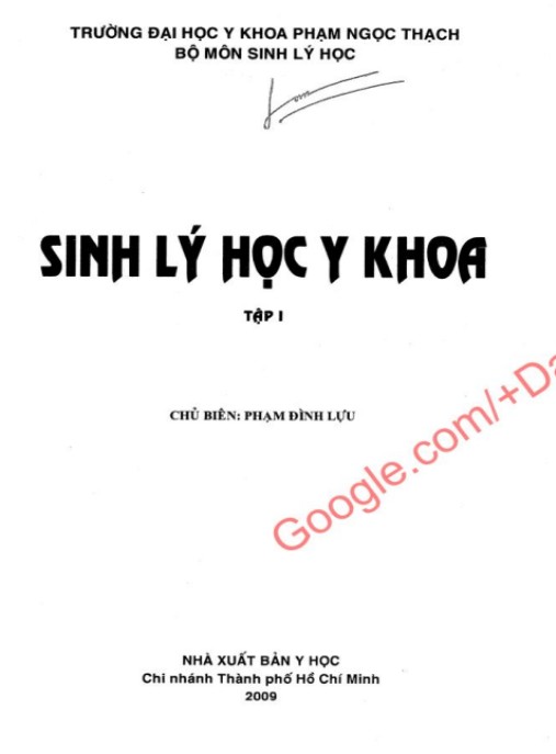 Sinh Lý Học Y Khoa Tập 1