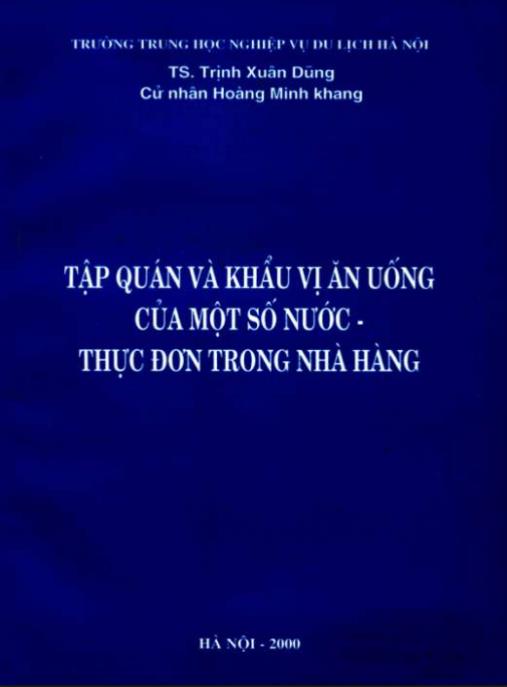 Tập quán và khẩu vị ăn uống của một số nước, Thực đơn trong nhà hàng