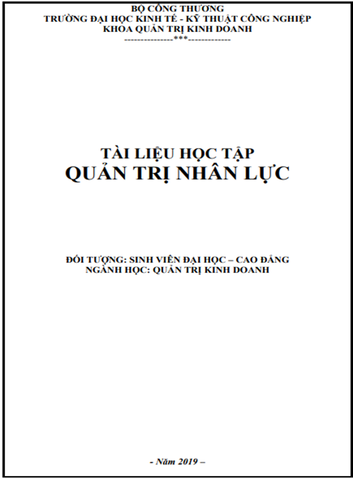 học tập Quản trị nhân lực