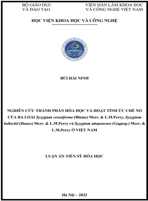 Luận án Nghiên cứu thành phần hóa học và hoạt tính ức chế NO của ba loài Syzygium cerasiforme (Blume) Merr. & L.M.Perry, Syzygium bullockii (Hance) Merr. & L.M.Perry và Syzygium attopeuense (Gagnep.) Merr. & L.M.Perry ở Việt Nam